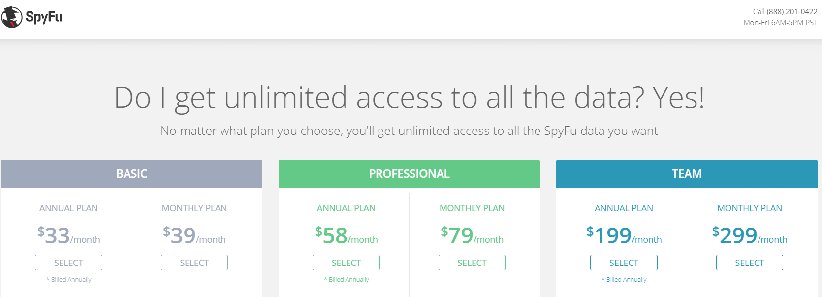 Spyfu - Pricing Plan Spyfu - Pricing Plan
