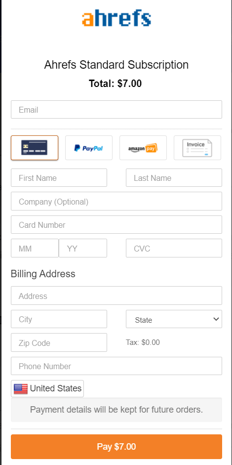 Fill Out Your Billing Details To Start Fill Out Your Billing Details To Start