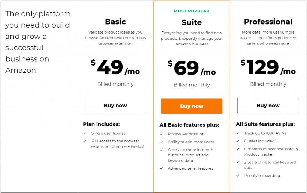 Jungle Scout Pricing Plan Jungle Scout Pricing Plan