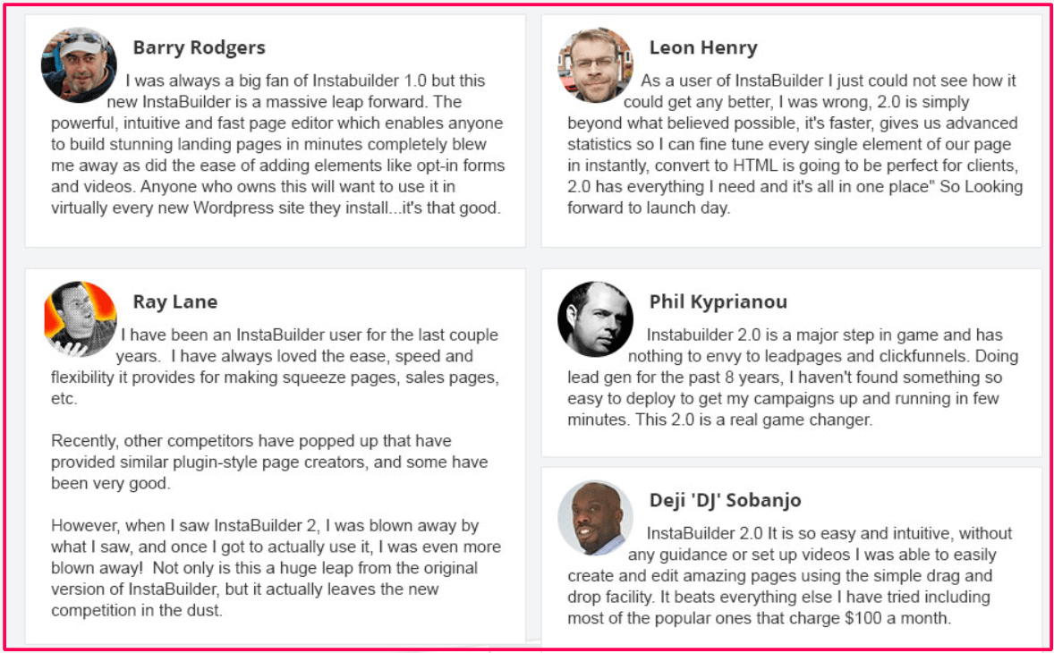 Testimonials Instabuilders Testimonials Instabuilders