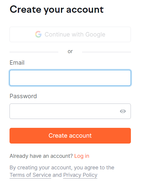 Create Account Create Account