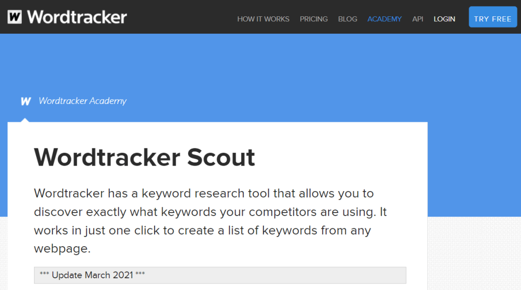 Word Tracker Scout