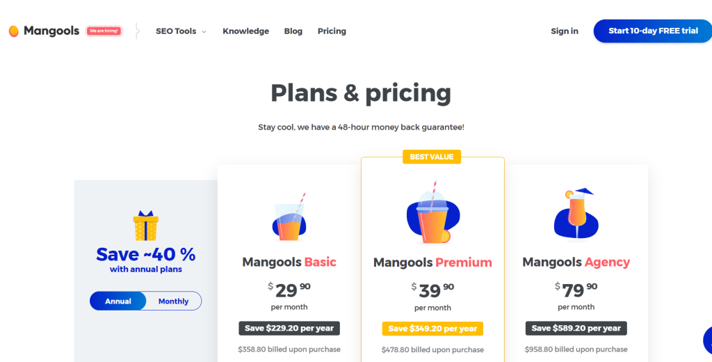 Mangools Pricing