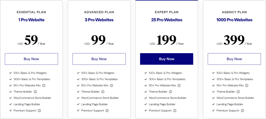 Elementor Pricing Elementor Pricing