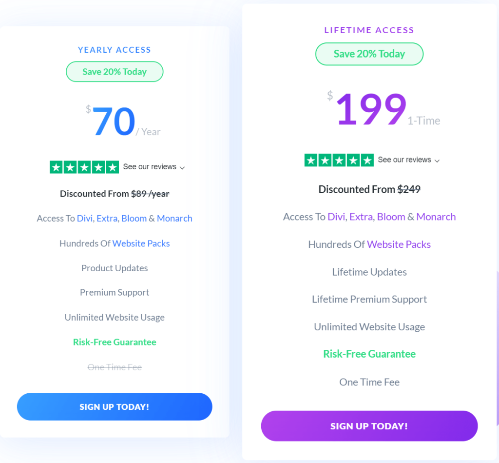 Divi Pricing Divi Pricing