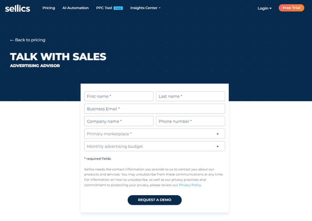 Sellics - Create A Account Sellics - Create A Account
