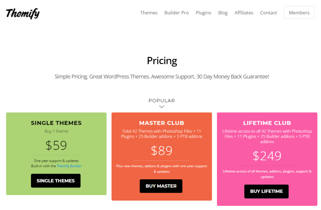 Themify - Pricing
