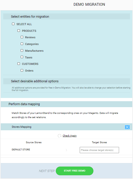 Cart2Cart  - Demo Migration