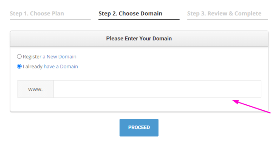 SiteGround  - Inter Your Domain