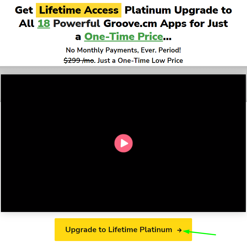 GroovePages - Upgrade to Lifetime Platinum