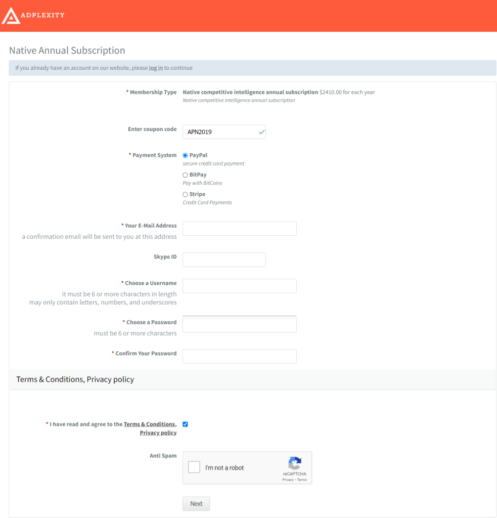 AdPlexity Create Account AdPlexity Create Account