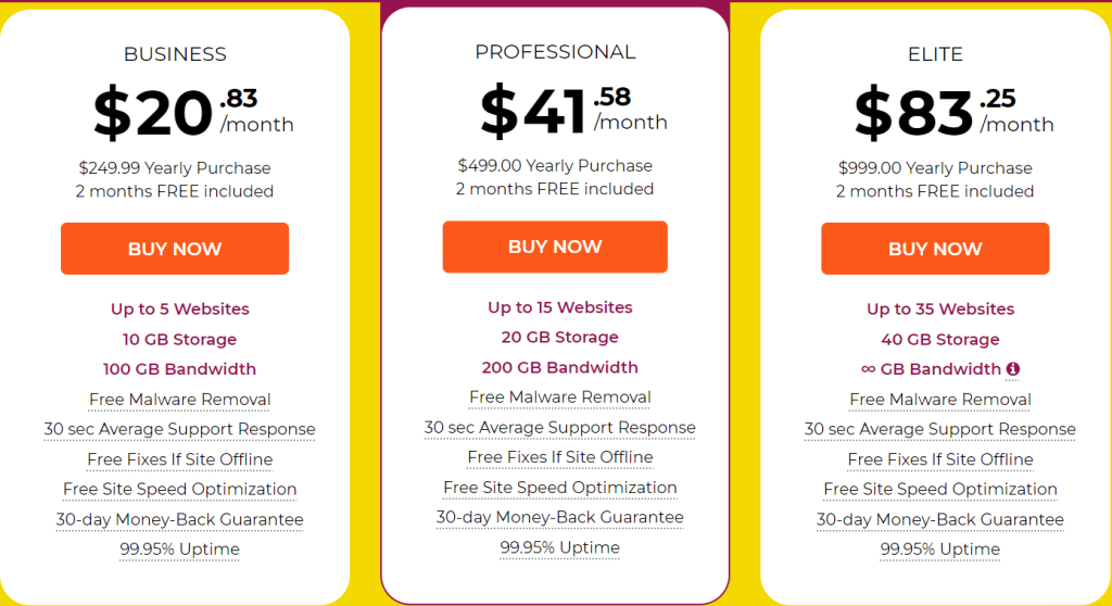 WPX Hosting Pricing Plan WPX Hosting Pricing Plan