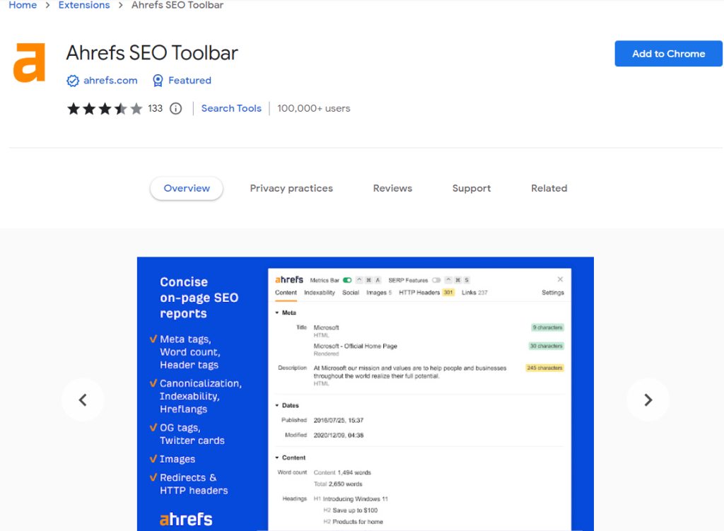 SEO Chrome Extensions - Ahrefs SEO Chrome Extensions - Ahrefs