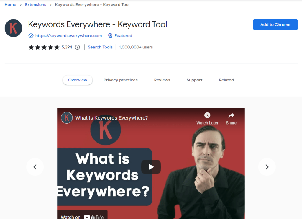  SEO Chrome Extensions - Keyword Everywere