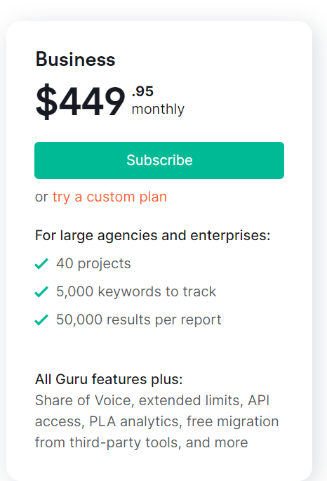 Semrush Business Plan Semrush Business Plan