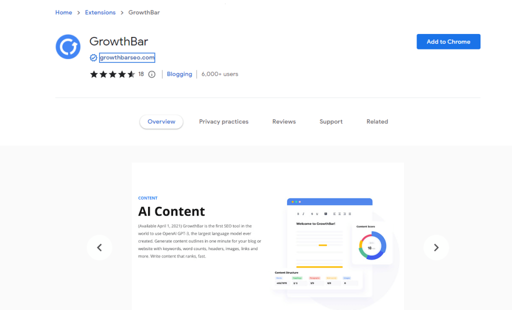 GrowthBar Chrome Extension