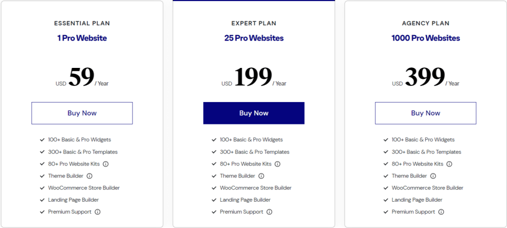 Elementor Pro - Pricing