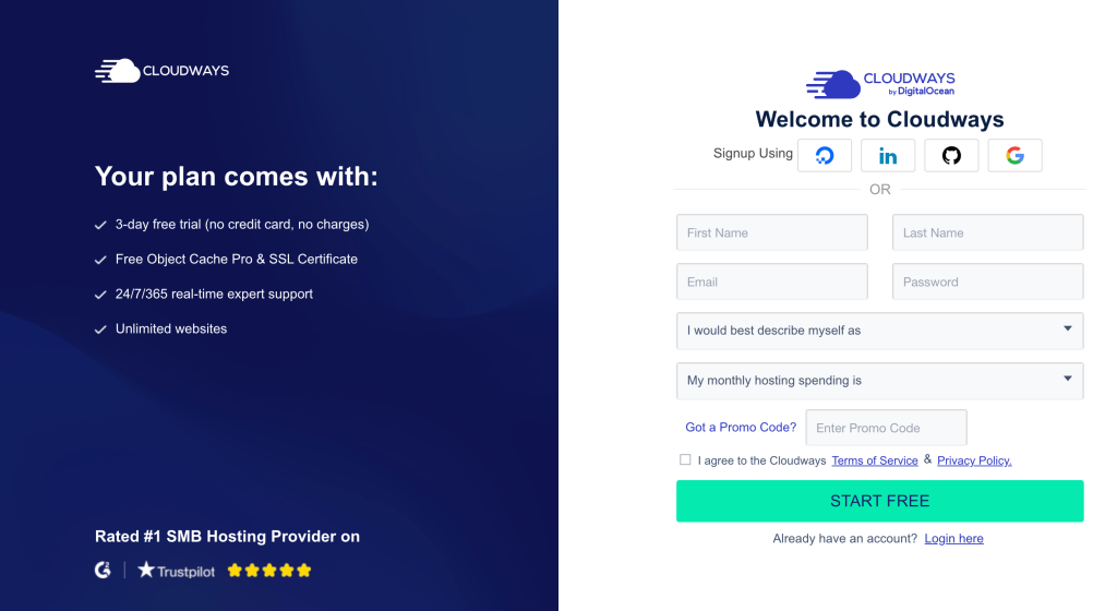 Cloudways Create Account Cloudways Create Account